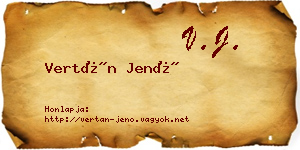Vertán Jenő névjegykártya